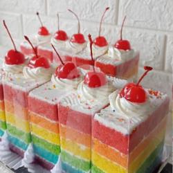 Rainbow Cake Slice