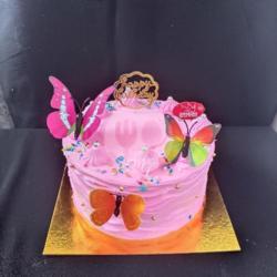 Korean Cake Pink Butterfly