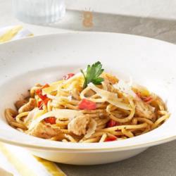 Spicy Chicken Aglio Olio Spaghetti