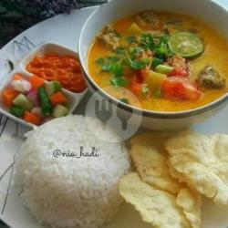 Soto Santan Campur   Nasi Putih