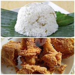 Paha   Ayam Crispy Dengan Nasi