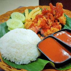 Ayam Geprek Blackpepper Sauce/saus Lada Hitam   Nasi