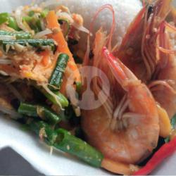 Nasi Urap Udang Tumis Pedas