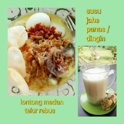 Set Lontong Medan Telur Rebus   Susu Jahe