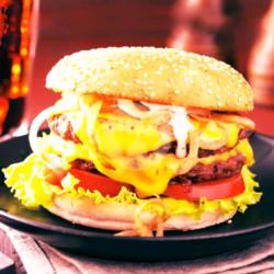 Buy 3x Double Cheese Burger Free Soft Drinks