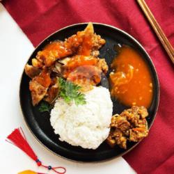 Geprek Ayam Pedas Asam Manis