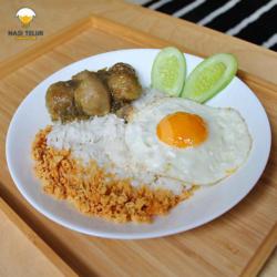 Nasi Telur Bakso Cabe Ijo