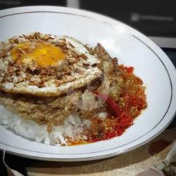 Nasi Telur Gurih Mantap   Sambal   Tempe   Lalapan