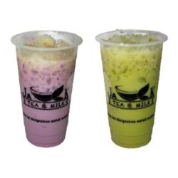 Buy 1 Get 1 ( Ice Purple Taro   Green Thai Tea (large))