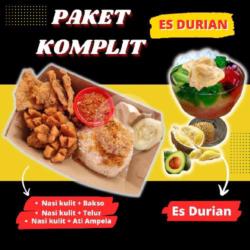 Paket 2 Es Durian   Nasi Kulit Bakso Hati Ampela Telur