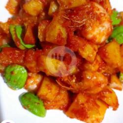 Paket Udang   Kentang   Tahu Pete Sambalado   Nasi   Teh Obeng