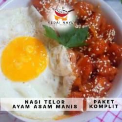 Nasi Telor Ayam Asam Manis