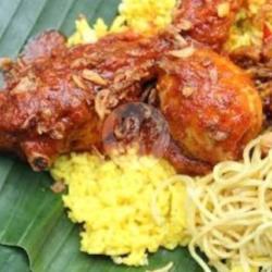 Nasi Kuning Ayam Rendang Telor 1 Pilihan Bali/dadar/ceplok Smbel Sllu Dpisah