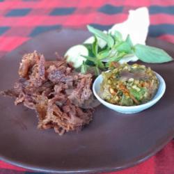 Bebek Goreng Paha Remuk Sambal Lombok Ijo