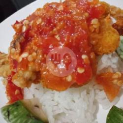 0017. Nasi   Ikan Asin / Tempe / Jengkol / Bumbu Saos Pedas.