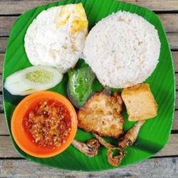 Nasi Tempe Penyet   Telor