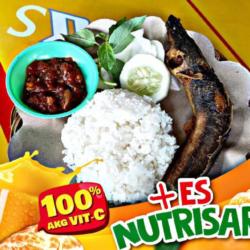 Paket Nasi Lele Sambel Lalapan Es Nutrisari