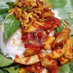 Nasi Bakar Kombinasi Jengkol Balado Teri