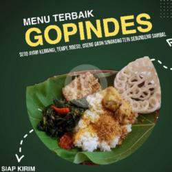 Pahe Gopindes Sego Ayam Bumbu Kemangi , Oseng Daun Singkong Teri Plus Tempe Ndeso