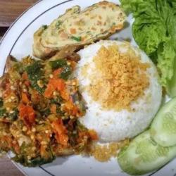 Nasi Ayam Penyet Telor Dadar