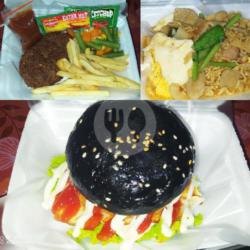 Paket Black Burger Steak Beef Seblak Mie Goreng