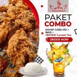 Kfc Sayap Cabe Ijo   Nasi   Lemon Tea