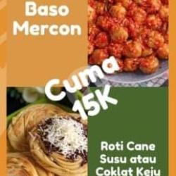 Paket Super (baso Mercon   Roti Cane Susu/coklat Keju)