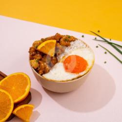 Orange Chicken Rice Bowl With Sunny Side Up