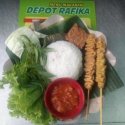 Nasi Lalapan Kulit Ayam