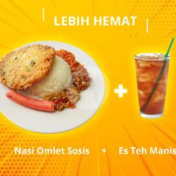 Nasi Omlet Sosis   Esteh Manis