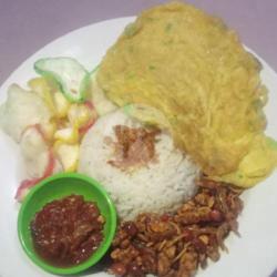 Paket Nasduk Orek Teri Tempe   Telor Dadar