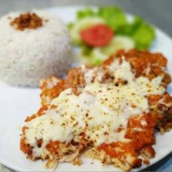 Nasi   Ayam Geprek Crispy Mozzarella