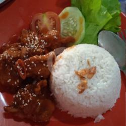 Nasi Ayam Karamel Pedas Manis