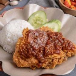 Geprek Dada/paha Sambal Terasi   Nasi