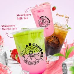 Bundling Package Strawberry Matcha Latte   Strawberry Milk Tea   Peach Tea