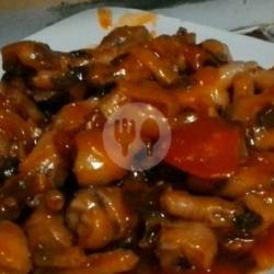 Nasi Ceker Saos Asem Manis   Lalap   Sayur