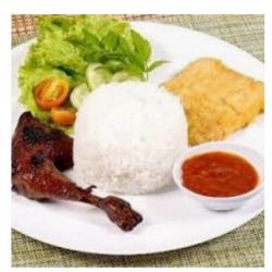 Ayam Bakar   Nasi   Tempe Mendoan