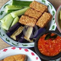 Terong   Tempe   Sambel Terasi   Lalapan