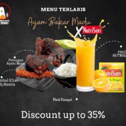 2 Paket Nasi Ayam Bakar / Goreng Gratis Nutrisari