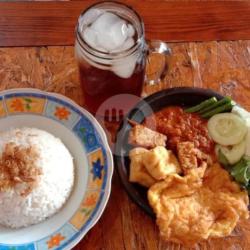 Paket Nasi Telor Penyet Extra 2porsi Minuman Es Teh Manis Mantap