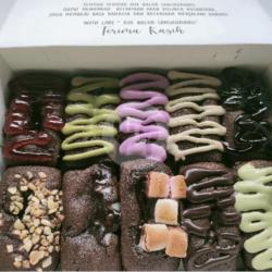 Kue Balok Brownies Toping