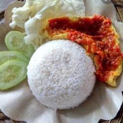 Nasi    Penyet Telor Dadar