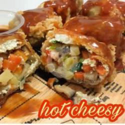 Tahu Kipas Hot Cheesy Medium (isi 3)   Saos Cheese