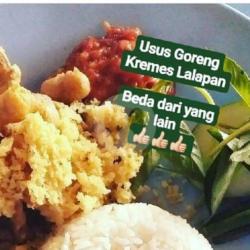 Nasi Usus Goreng Kremes Lalapan