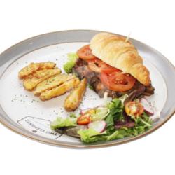 Croissant Beef Mushroom Sandwich