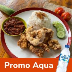 Aquadigofood - Nasi Pop Corn Chicken X Aqua 450ml