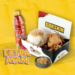 Jumbo Kulit Ayam Matah   Extra Kremesan   Teh Pucuk