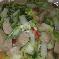 Tumis Sawi Putih Bakso