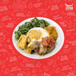 Nasi Padang Dendeng Balado   Ikan Teri