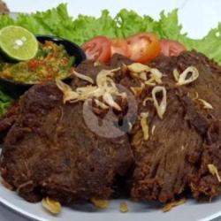 Empal Goreng Lalap Sambal Ijo Teri Merah